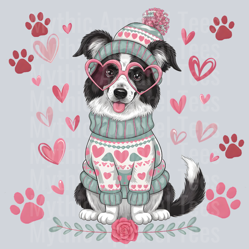 bordercollie Dog Valentines Day