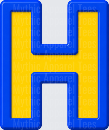 Toy Story Alphabet Bold Letter H Blue and Yellow