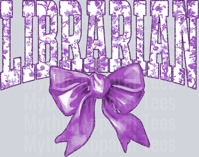 Lavender Librarian College Font Floral Teacher Design