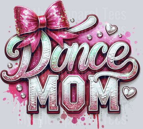 0015 Dance Mom Sequins Maroon DTF Dance Mom Transfers