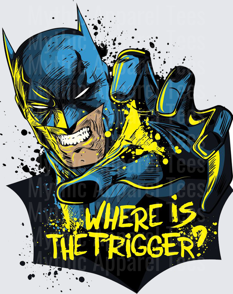 Marvel Super Heroes Batman Grunge "Where Is The Trigger?" Reaching Hand Comic Art