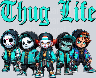 Jason V Pennywise Frankenstein Michael Myers Horror Movie Halloween DTF Thug Life Transfers