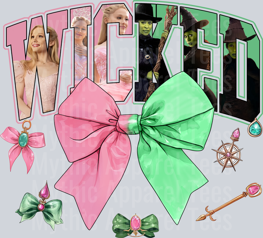Coquette Bow Wicked Movie pictures in words DTF Wicked Transfers