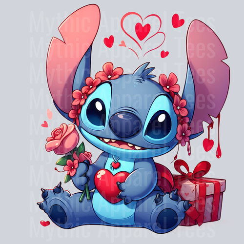 Stitch Valentines Day 7 DTF Stitch Valentine's Day Transfers