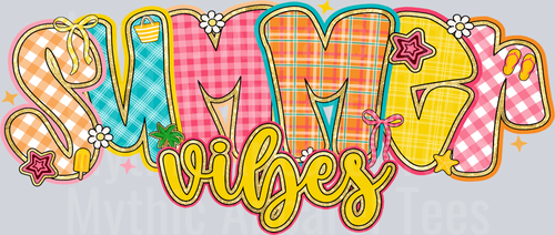 Preppy Summer Vibes DTF Summer Transfers