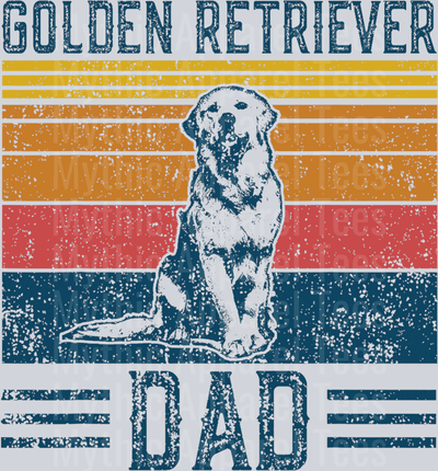 Golden Retriever Dad DTF Dad Transfers