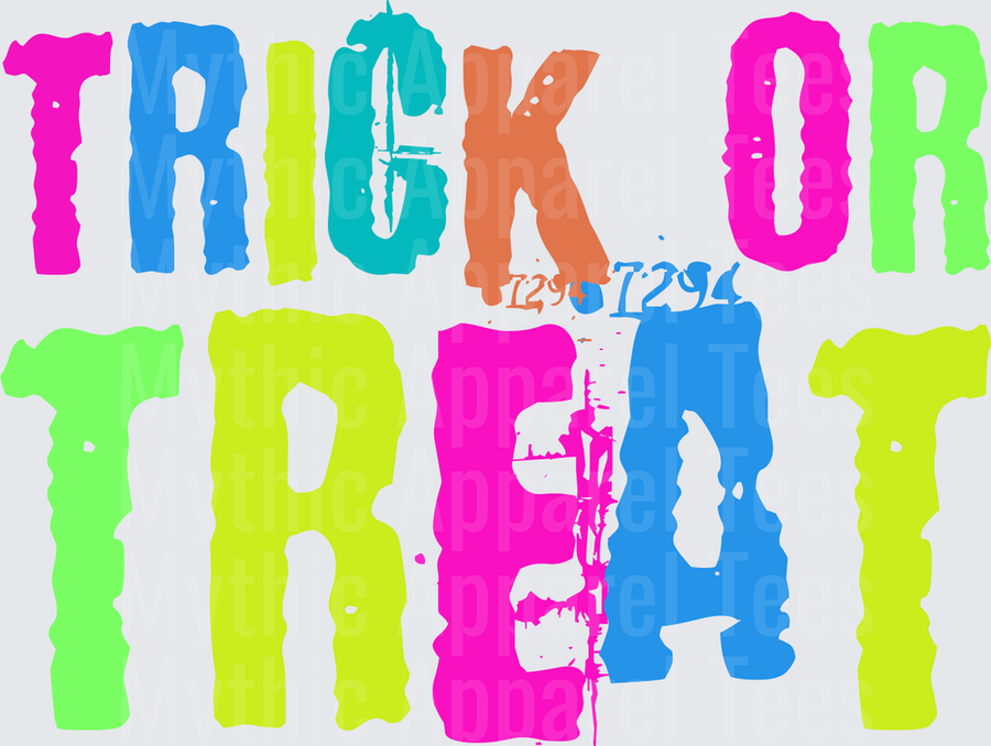 Halloween Trick Or Treat Bold Neon Dripping Letters Colorful Typography Design