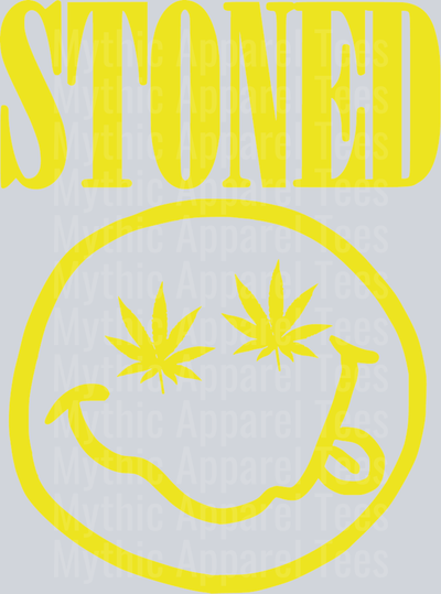 Stoned Smiley Face weed plant DTF Weed Transfers