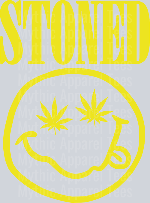 Stoned Smiley Face weed plant DTF Weed Transfers