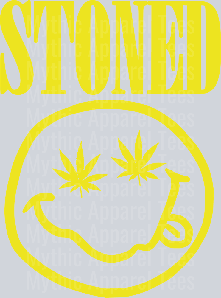 Stoned Smiley Face weed plant DTF Weed Transfers