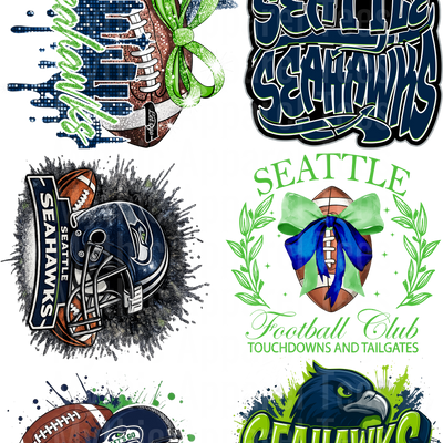 SEATTLE SEAHAWKS GANG SHEET 10 FULL SIZE IMAGES