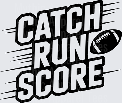 American Football Catch Run Score Bold Graphic with Speed Lines
