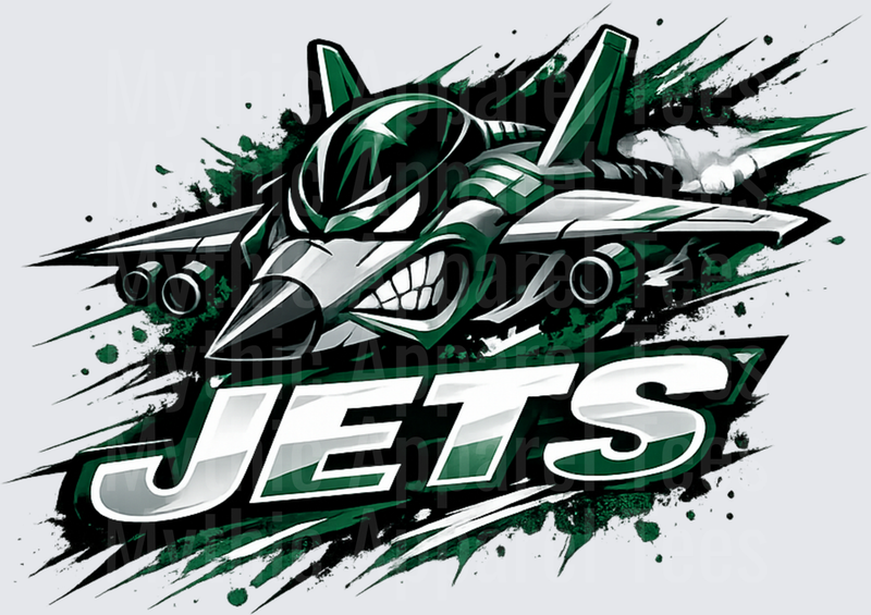 NFL New York Jets Angry Fighter Jet Mascot Green Splatter