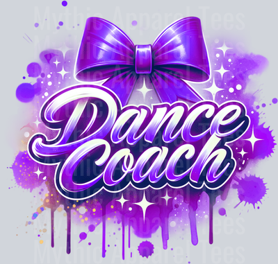 Dance Coach Airbrushed Purple DTF Dance Coach Transfers