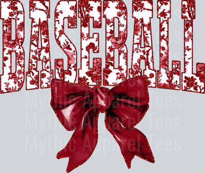 Maroon Baseball College Font Floral Pattern School Spirit & Sports
