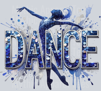 008 Dance Female Dancer Navy Blue DTF Dance Female Transfers
