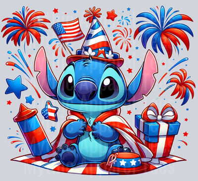 Stitch 4th Of July Patriotic 4 DTF Stitch 4th Of July Transfers