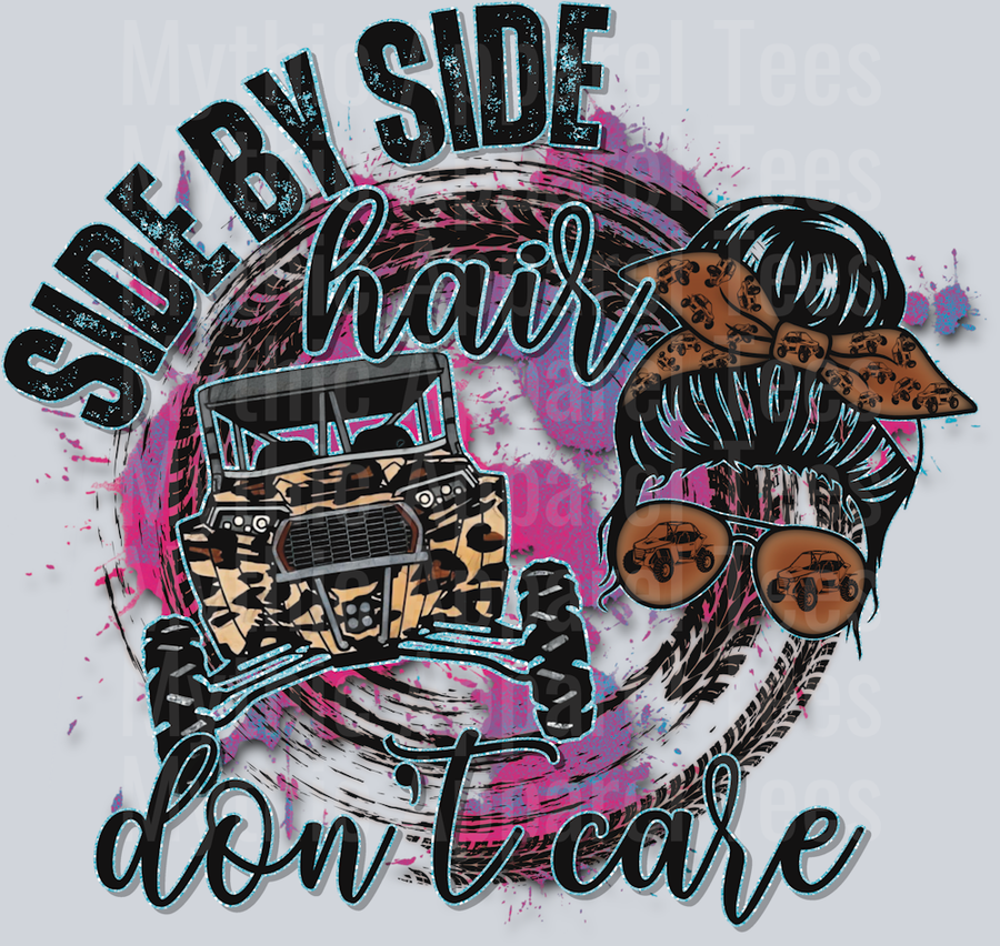 Side by side hair Don't Care DTF Atv Transfers