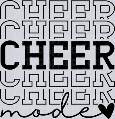 Cheer Mode Stacked Varsity Letters Black Cheerleader