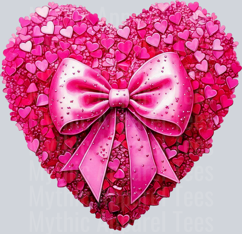 Pink Bow Heart Valentines Day Design
