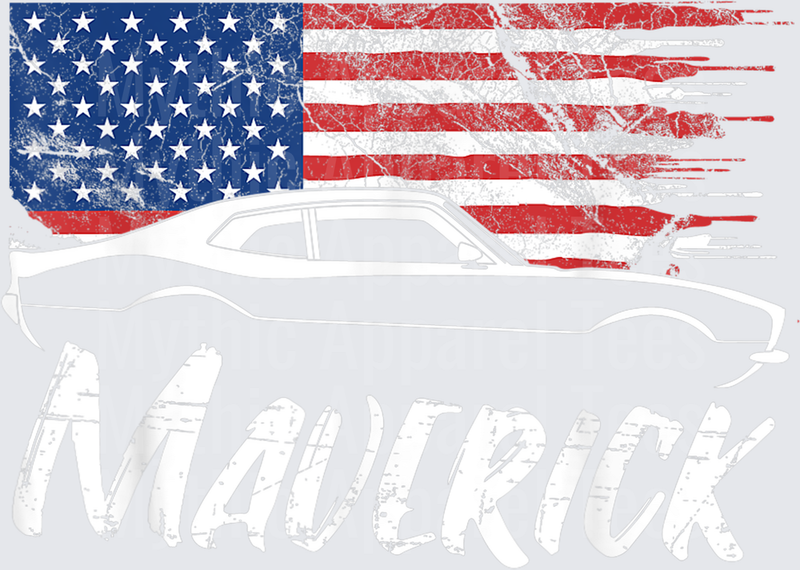 Maverick 302 Vintage American Flag USA Muscle Car T-Shirt