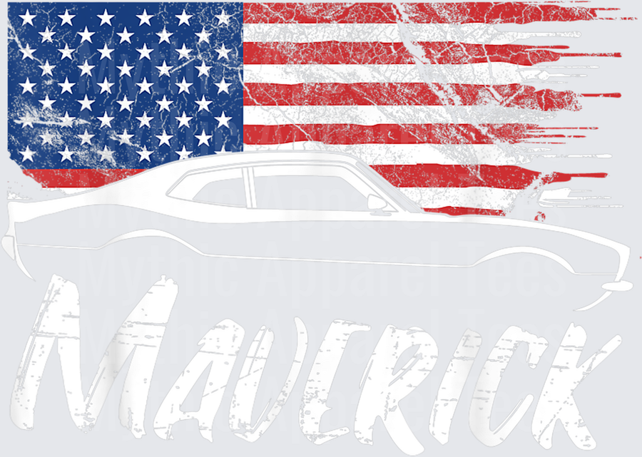 Maverick 302 Vintage American Flag USA Muscle Car T-Shirt