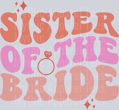 Sister of the bride Retro DTF Wedding Transfers