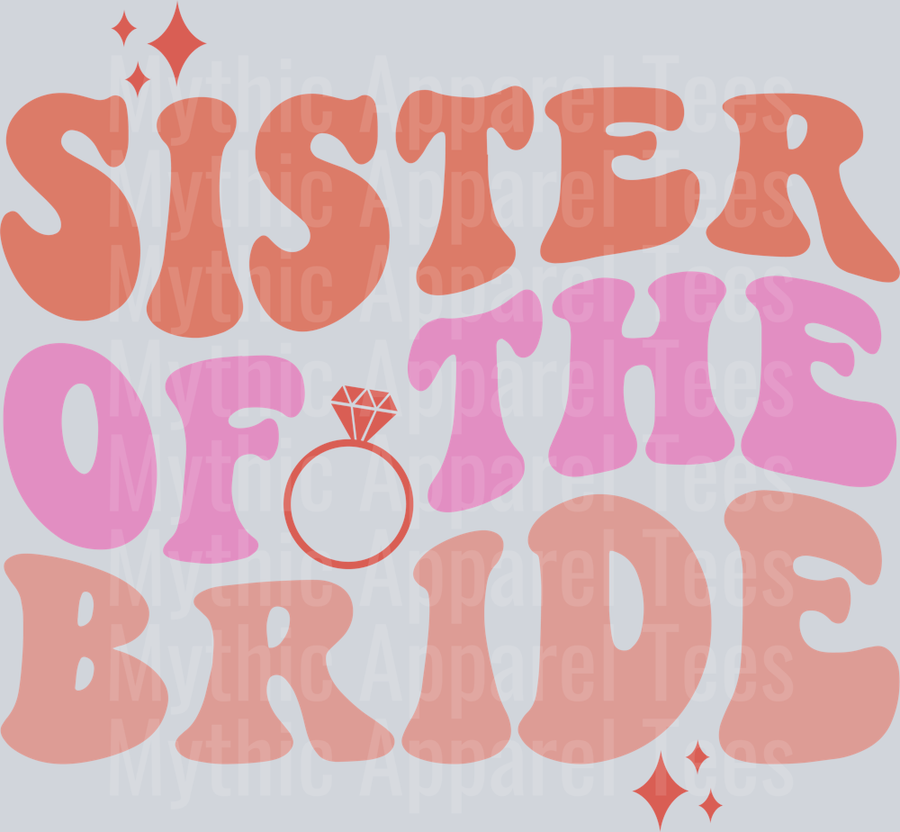 Sister of the bride Retro DTF Wedding Transfers