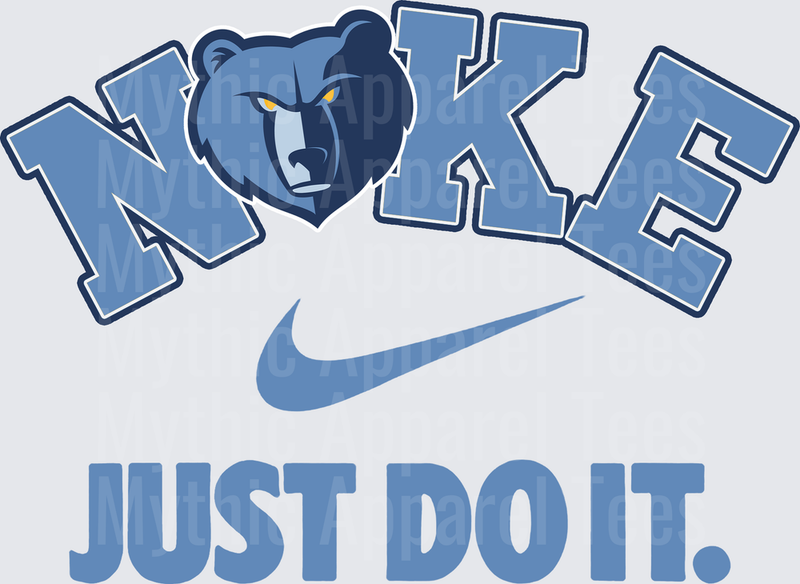 NIKE NBA Teams Memphis Grizzlies Bear Logo Just Do It Swoosh