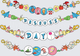 DR Seuss Day Garland Banner with Characters and Icons