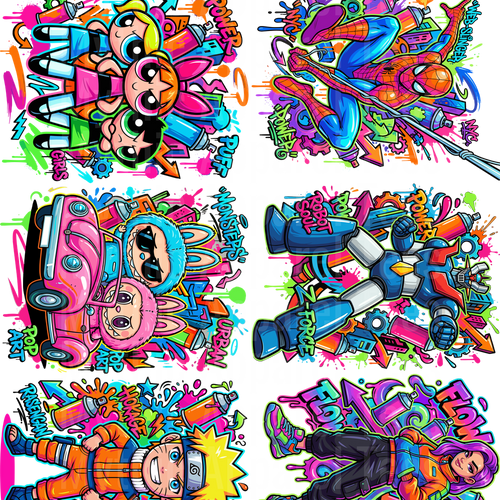 KIDS POP VARIETY 2 GANG SHEET 10 FULL SIZE IMAGES