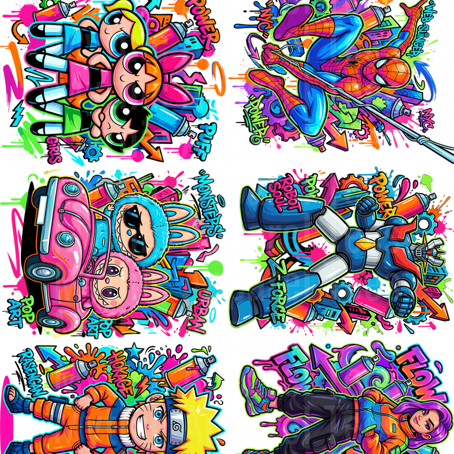 KIDS POP VARIETY 2 GANG SHEET 10 FULL SIZE IMAGES