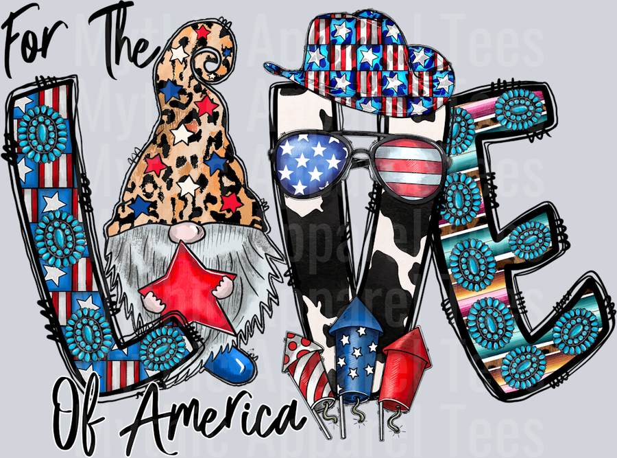 For The Love Of America 4th of july Western