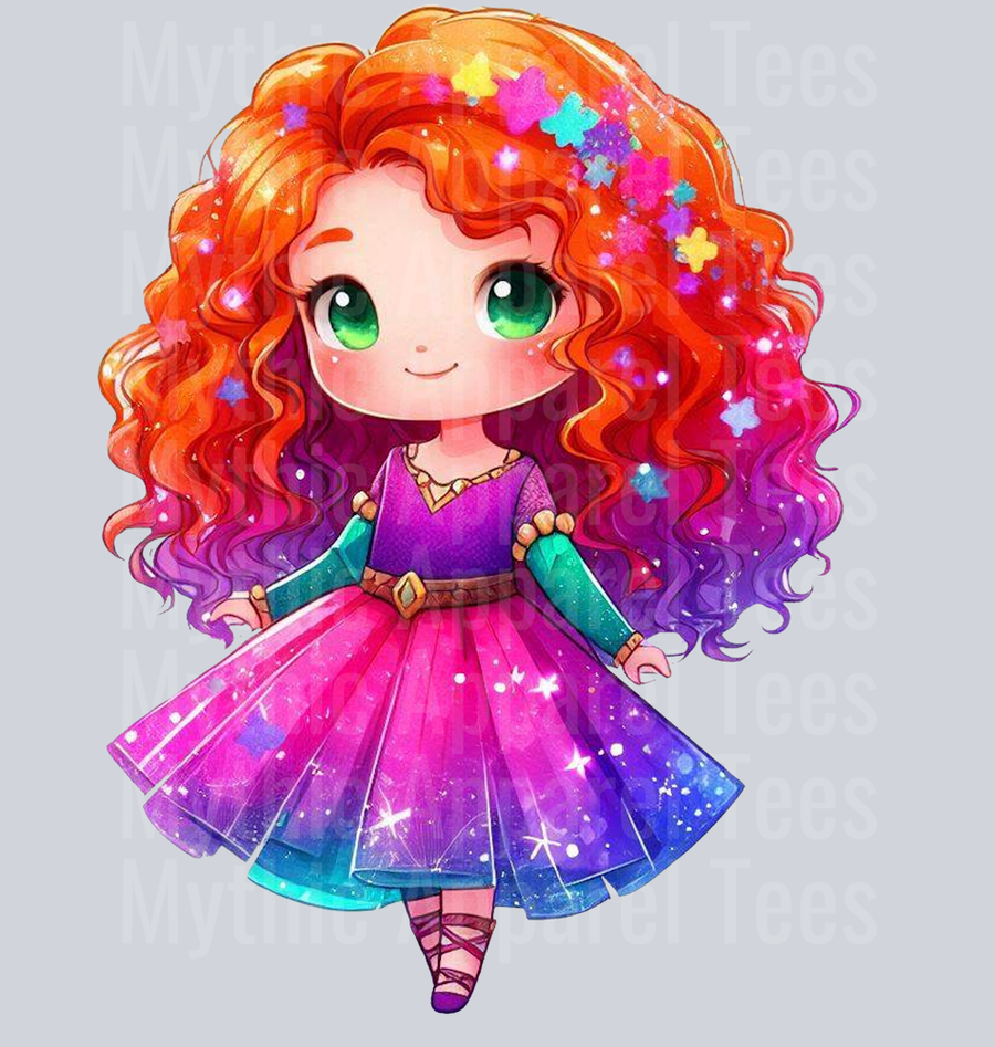 Merida Disney Princess Colorful Pop Art Pop Culture Cosmic style