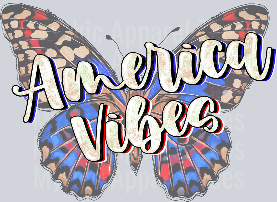 American Vibes 3 Butterfly 4th of july DTF Patriotic Transfers