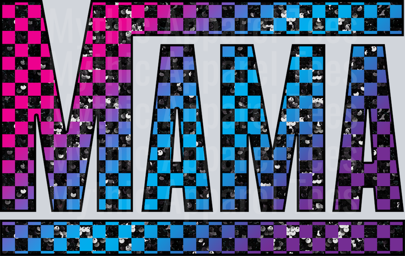 Sequin Rainbow Checkered Mama 2