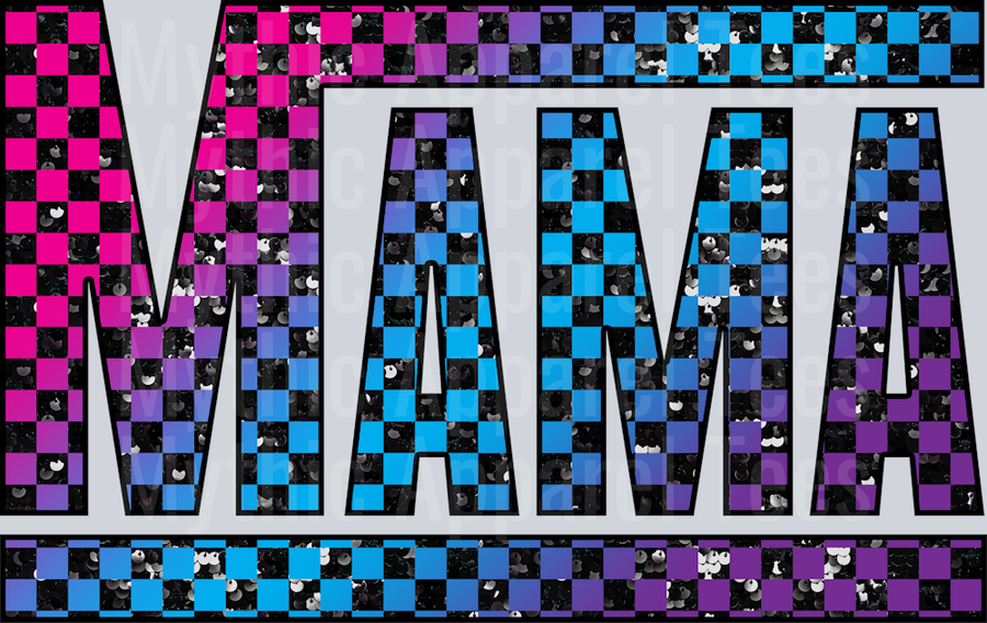 Sequin Rainbow Checkered Mama 2