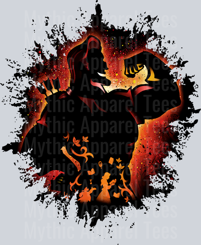 Gaston Disney Villain Beauty and the Beast Dark Silhouette Color Splash Crystal Ball Vision