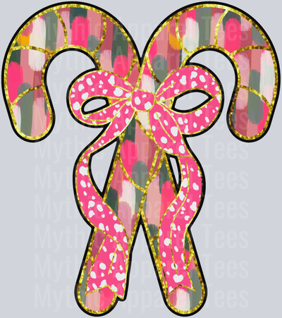 Holly jolly mama sleeve - pocket candy cane DTF Christmas Transfers