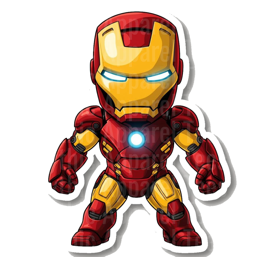 Marvel Super Heroes Chibi Iron Man Red Gold Armor Arc Reactor