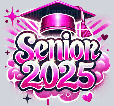 0039 Senior 2025 Pink DTF 2025 Senior Graduation Transfers