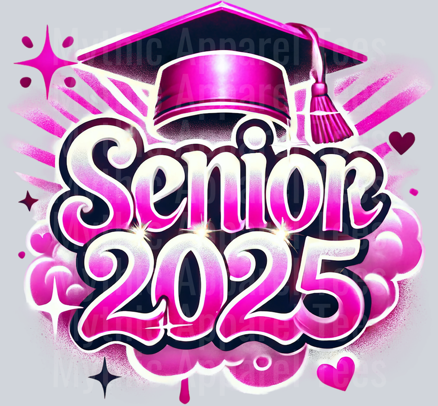 0039 Senior 2025 Pink DTF 2025 Senior Graduation Transfers
