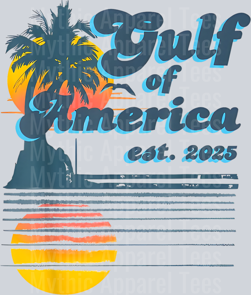 Vintage Style Gulf of USA America Beach Lovers Summer 3 DTF Gulf Of America Transfers