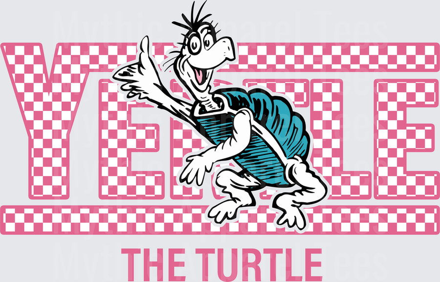 DR Seuss Yertle The Turtle Pink Checkered Bold Graphic