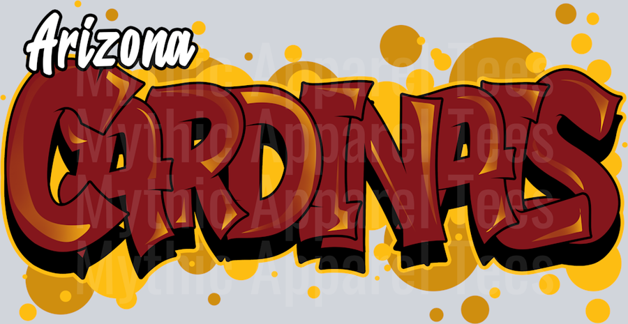 Cardinals Tri Color Airbrush DTF NFL Transfers
