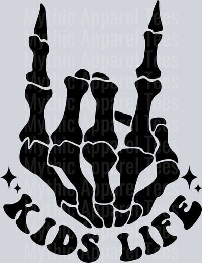 kids life Skelly Hand DTF Unisex Kids Transfers