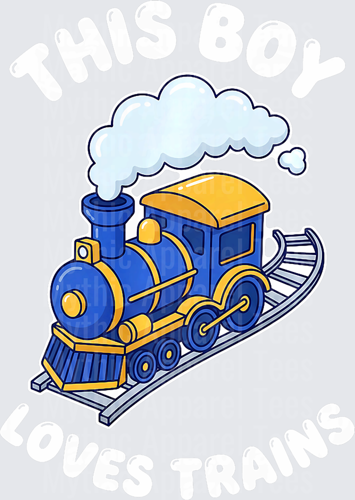 This Boy Loves Trains Funny Kids Premium Tri-Blend T-Shirt (1)