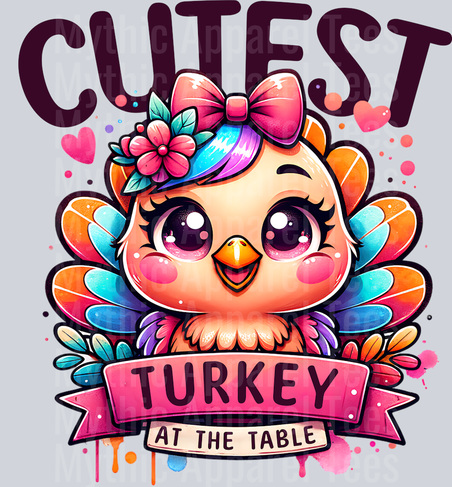 CUTEST TURKEY AT THE TABLE PNG