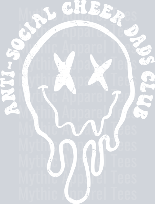 Anti Social Cheer Dad Club Front pocket White DTF Cheer Dad Transfers