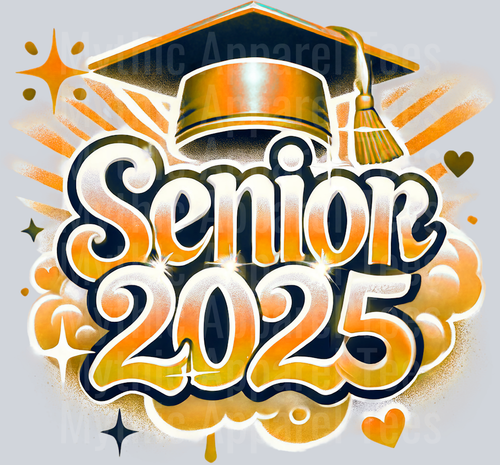 0039 Senior 2025 Orange DTF 2025 Senior Graduation Transfers